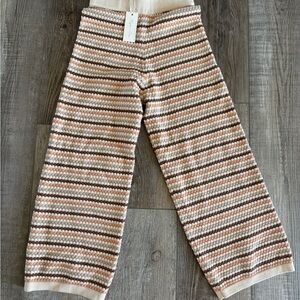 Rylee + Cru Striped Kids Bottoms in Tan and Cream